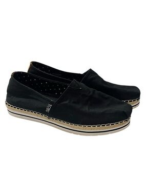 Skechers BOBS Black Slip-On Espadrille Sneakers Women’s 9.5 Memory Foam Canvas